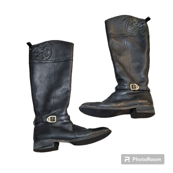 Tory Burch Marlene leather riding boot - Picture 1 of 9